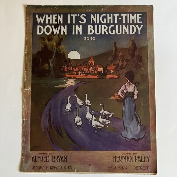 1910s Vintage Sheet Music Huckleberry Finn - If All My Dreams Were Made of Gold - Picture 8 of 16